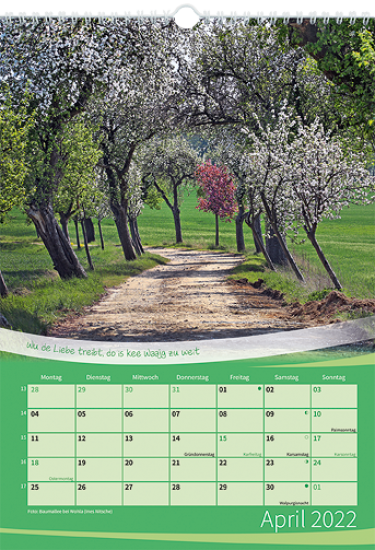 Wandkalender 2022 April
