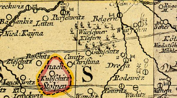 Historische Karte: Markgrafschaft Oberlausitz 1759 (gerollt)